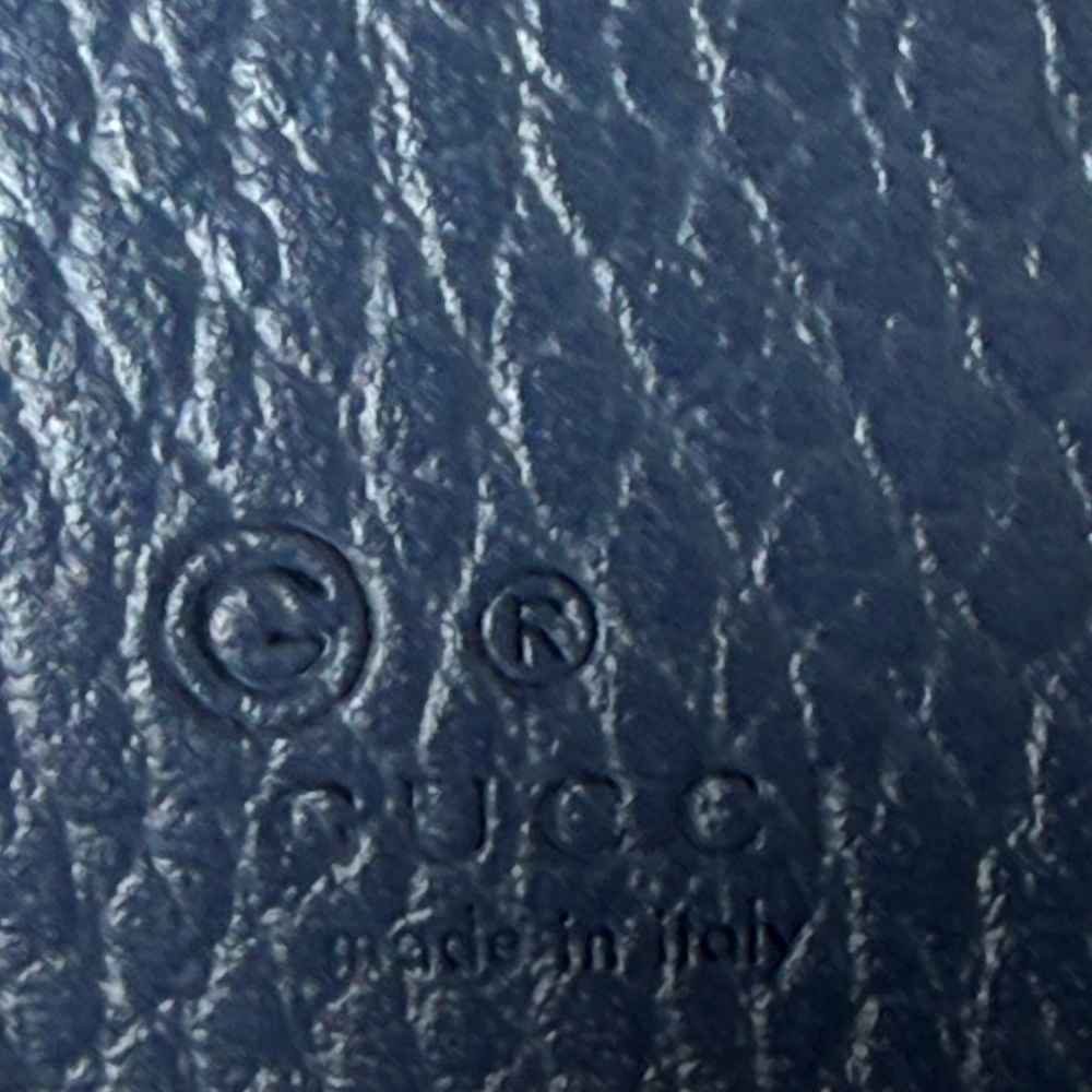 NEW Gucci Men’s Long Bifold Black Leather Wallet GG Logo Blue interior - Picture 7 of 16